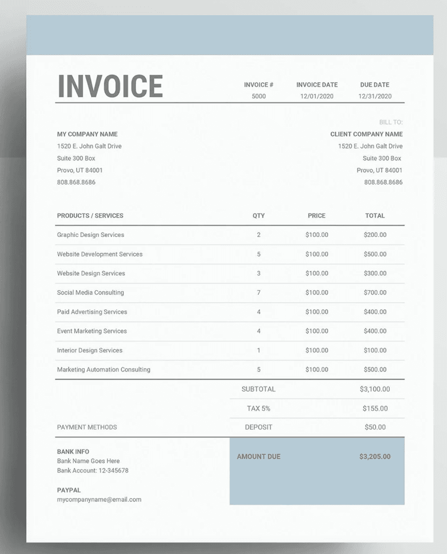 Modern Dark Invoice